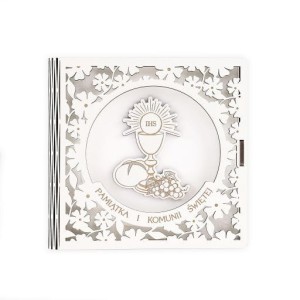 Drewniany album - Pamiątka I Komunii Świętej