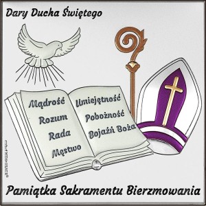 Obrazek na pamiątkę Sakramentu Bierzmowania W/6765S/COL