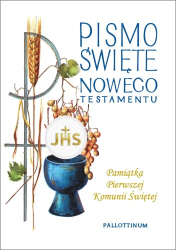 Pismo Święte Nowego Testamentu z wklejką i obwolutą na I Komunię świętą-1
