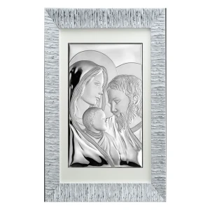 Obraz srebrny w ramie za szkłem - Święta Rodzina