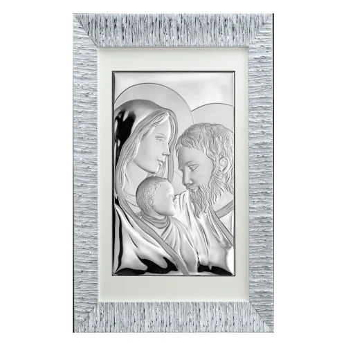 Obraz srebrny w ramie za szkłem - Święta Rodzina
