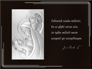 Obraz posrebrzany panel  - Święta Rodzina - W/6801