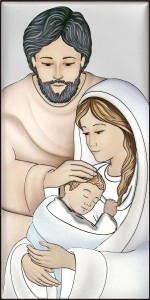 Obraz posrebrzany z przenajświętszą rodziną W/6809COL