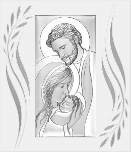 Obraz posrebrzany ze Świętą Rodziną W/6810