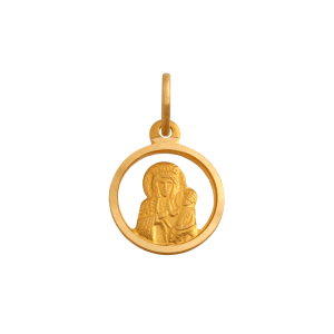 Złoty medalik z wizerunkiem Matki Boskiej Częstochowskiej
