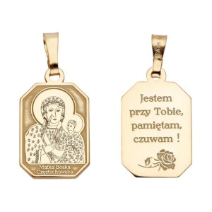 Srebrny medalik pozłacany MB Częstochowska