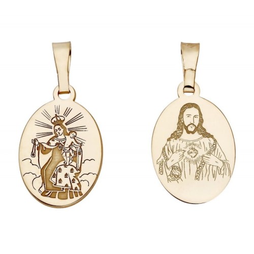 Srebrny medalik pozłacany - Szkaplerz Karmelitański