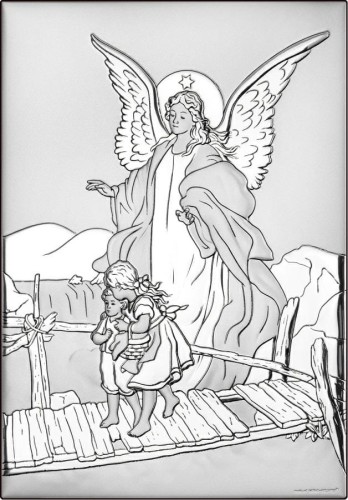 obrazek z aniołem stróżem