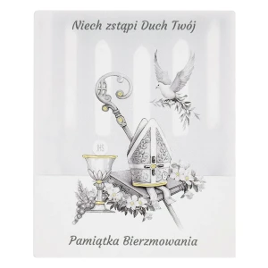 Obrazek na Bierzmowanie malowany na drewnie