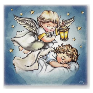 Obrazek Aniołka malowany na drewnie kolorowe