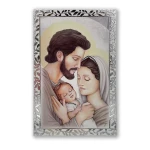 Obrazek Święta Rodzina na białym drewnie. 