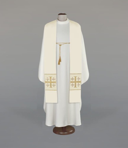 Stuła kapłańska fioletowo–kremowa 4-106-14