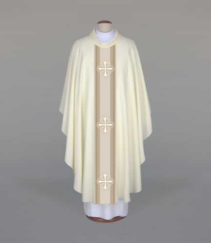 Ornaty w kolorze ecru z ozdobnym pasem 1-518-11