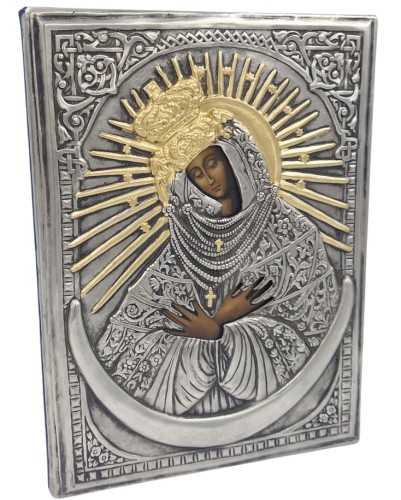 Matka Boża Ostrobramska- Ikona kuta w metalu