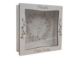 Na pamiątkę Chrztu Świętego - skarbonka drewniana