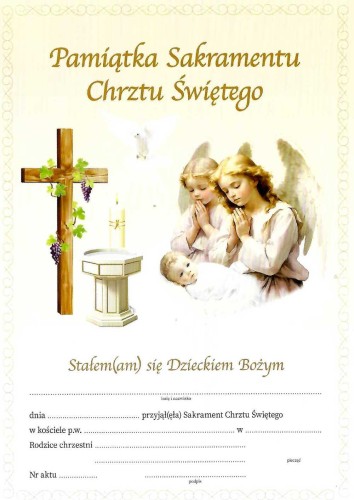 pamiątka Chrztu Św.
