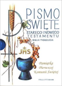 Biblia Tysiąclecia - Pismo Święte Starego i Nowego Testamentu z wkładką na I Komunię Świętą