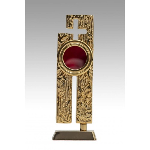 Relikwiarz mosiężny złocony