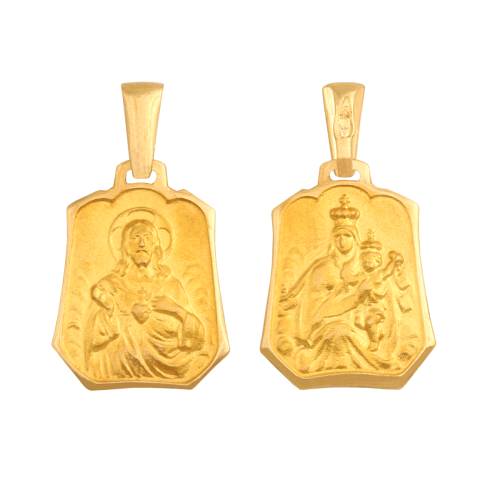 Złoty medalik z Matką Bożą Szkaplerzną