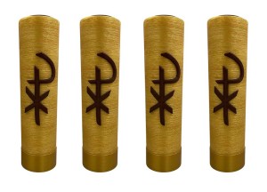 Zestaw świec złotych liturgicznych z aplikacją