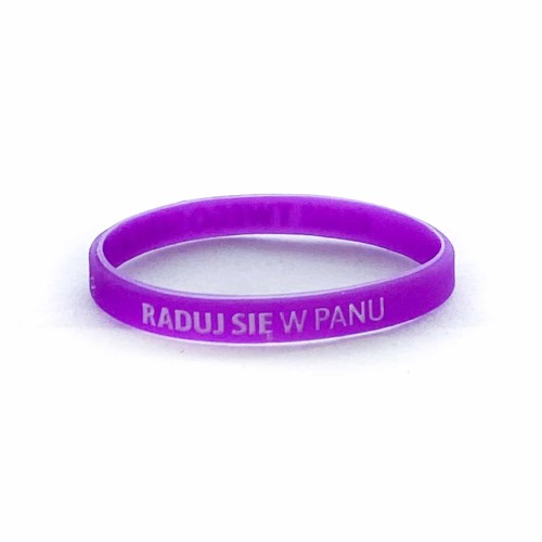 Opaska silikonowa dzieci – Raduj – fiolet wąska