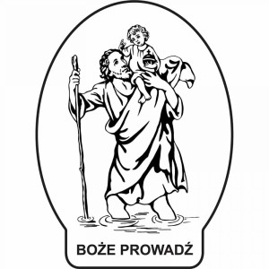 Naklejka UV – "Boże prowadź" – pakiet 25 sztuk