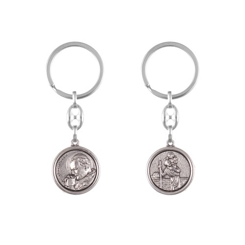 Brelok metalowy Św. Krzysztof Św. Jan Paweł II