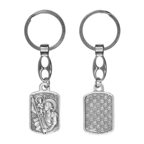 Metalowy brelok ze świętym Krzysztofem – patronem kierowców