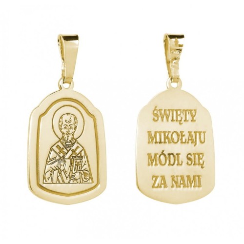 Medalik srebrny pozłacany Święty Mikołaj – AG925