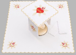 Komplet bielizny kielichowej serce haftowane 