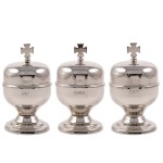 Pojemniki na oleje święte niklowane S/856