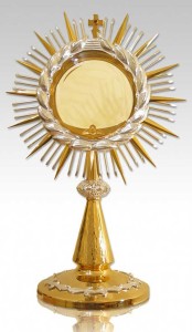 Monstrancja złocona MN100 - 45 cm - duża hostia