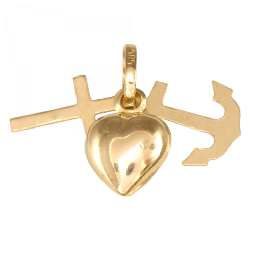 Zawieszka ze złota Wiara - Nadzieja - Miłość