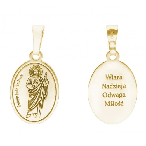 Medalik srebrny pozłacany – Święty Juda Tadeusz | Ag 925