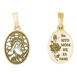 Srebrny medalik Ag 925 pozłacany Święta Rita