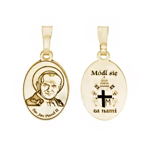 Srebrny medalik Ag 925 pozłacany Święty Jan Paweł II