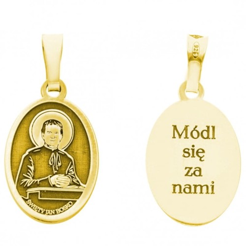Srebrny medalik Ag 925 pozłacany Św. Jan Bosko
