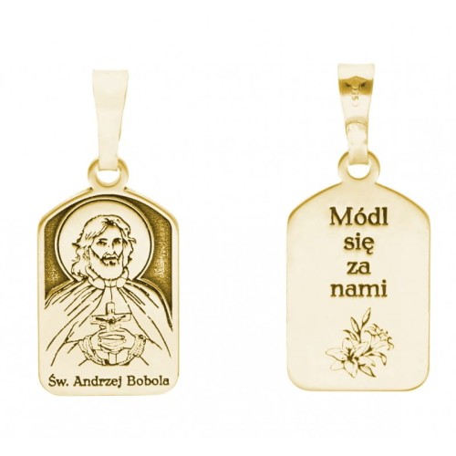 Srebrny medalik Ag 925 pozłacany Święty Andrzej Bobola