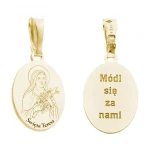 Srebrny medalik Ag 925 pozłacany Święta Teresa