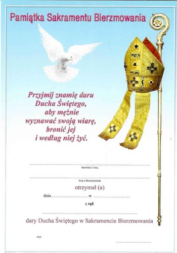 dyplom bierzmowanie