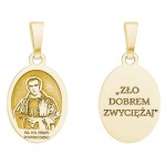 Medalik srebrny Ag 925 pozłacany – Bł. Ks. Jerzy Popiełuszko 