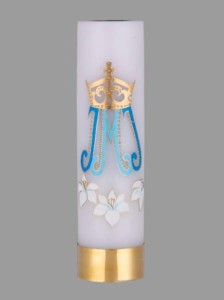 Świeca ołtarzowa olejowa - JMJ - ręcznie malowana