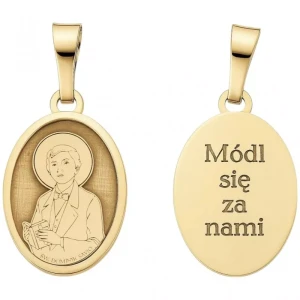 Srebrny medalik Ag 925 Pozłacany Św. Dominik Savio