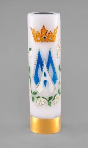 Świeca ołtarzowa olejowa Maryjna - ręcznie malowana