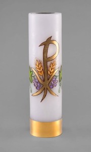 Świeca ołtarzowa na wkład olejowy z malowanym ręcznie wzorem