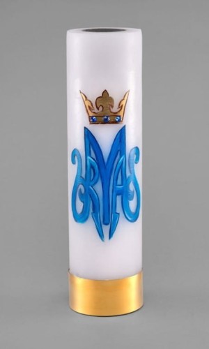 Świeca olejowa ręcznie malowana motyw Maryjny