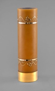 Świeca ołtarzowa olejowa delikatnie zdobiona - z dodatkiem wosku 