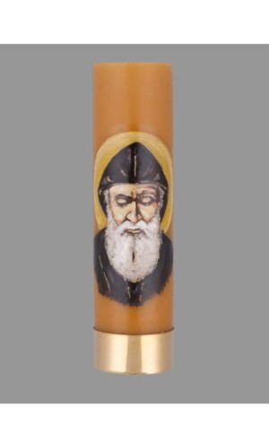 Świeca Liturgiczna na Wkład Olejowy z Wizerunkiem św. Szarbela