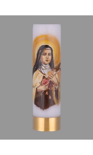 Świeca Liturgiczna na Wkład Olejowy z Wizerunkiem św. Teresy od Dzieciątka Jezus