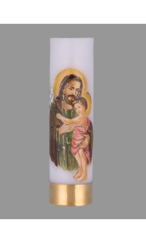 Świeca Liturgiczna na Wkład Olejowy – Św. Józef z Dzieciątkiem Jezus